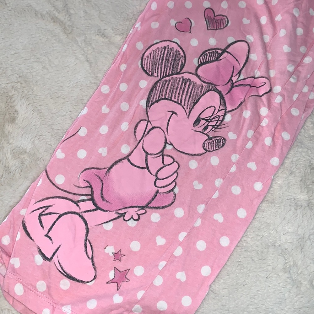 Large Disney 100% cotton Minnie Mouse pink polka dot pajama pants - Picture 2 of 5